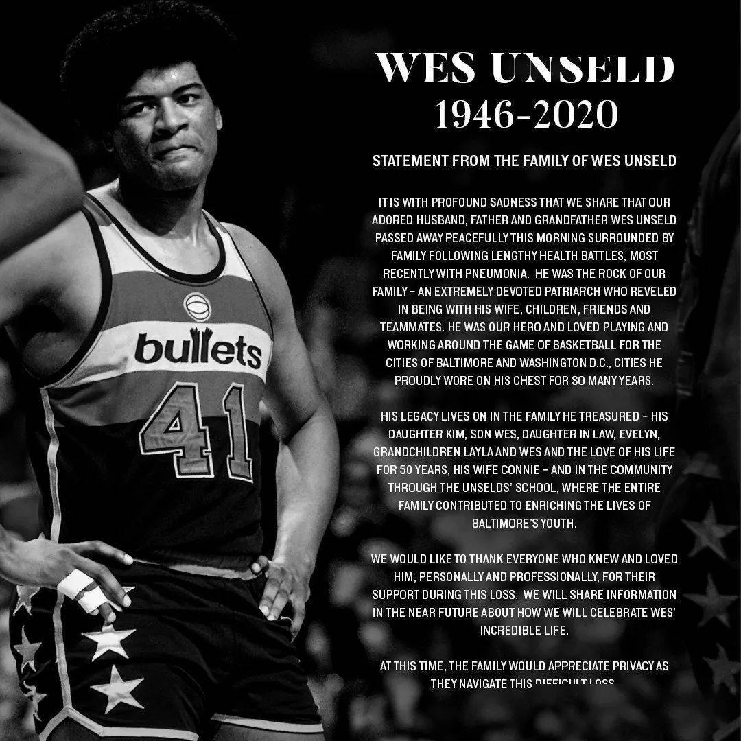 matter  washwizards 奇才官方宣布:球队前身子弹队名宿 wes unseld