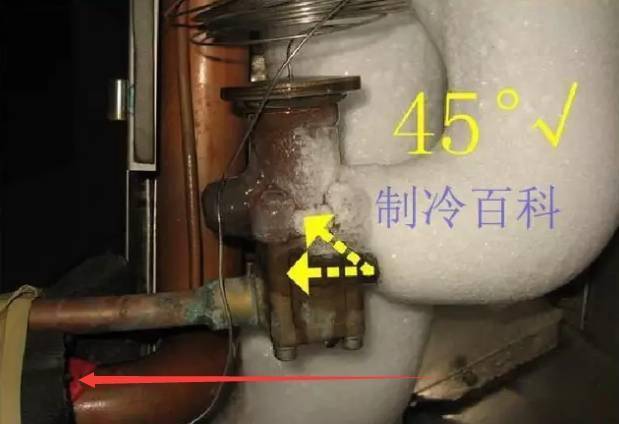 热力膨胀阀正确安装方法:一般情况感温包尽量装在蒸发器出口水平段