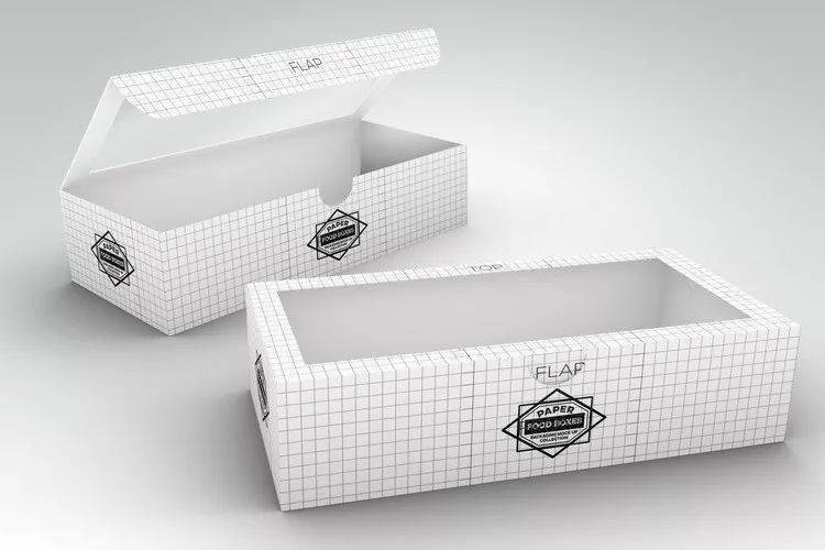 快餐外卖包装盒饮品食品包装纸盒vi贴图样机效果