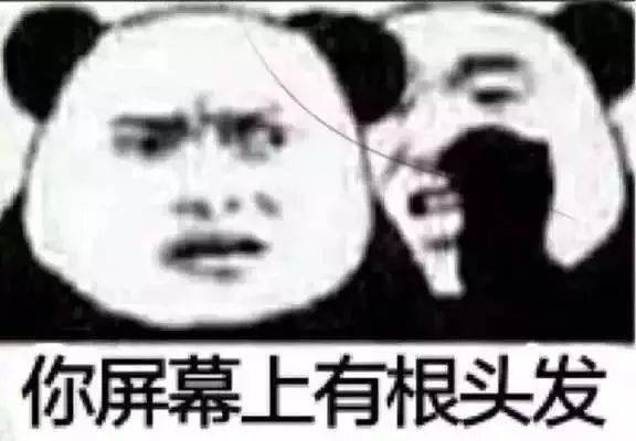 沙雕表情包:你的屏幕上有一根头发!