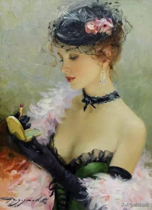 一组唯美明艳的美女油画作品欣赏