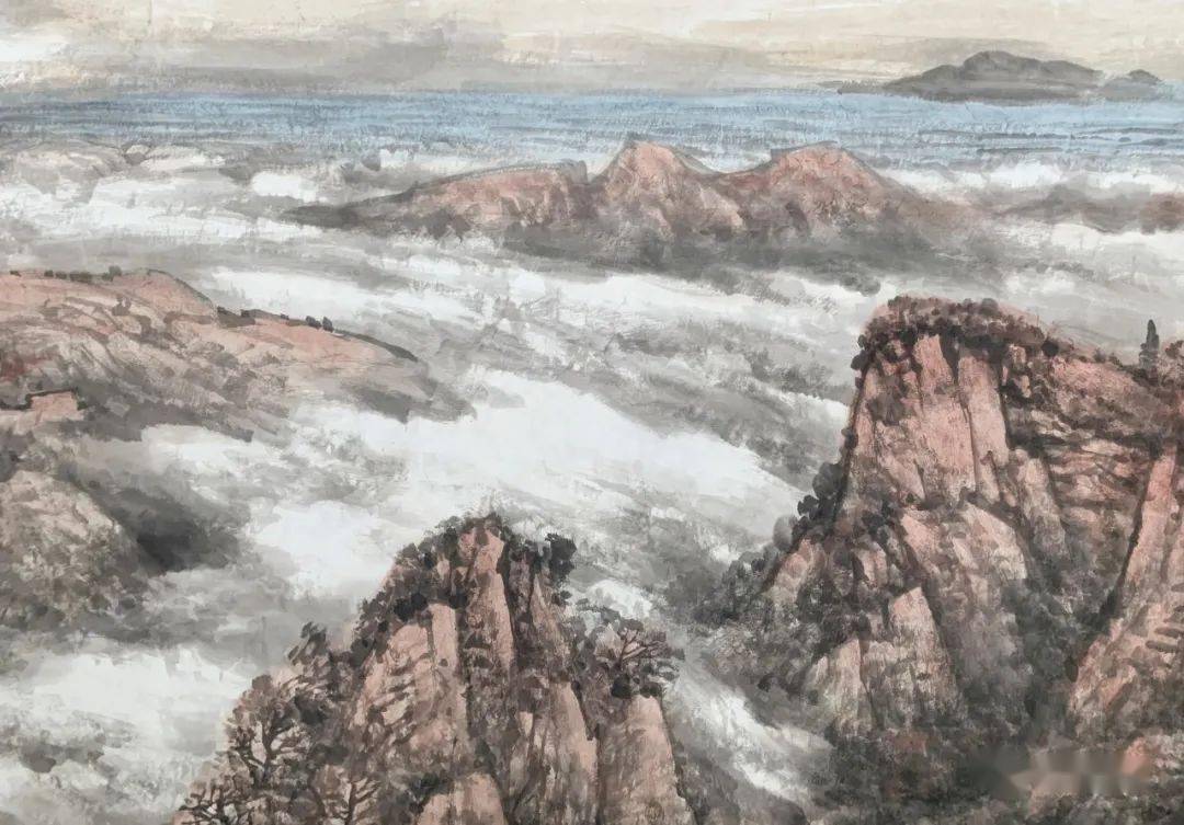 一日一画|师恩钊《东海晨色》_山水