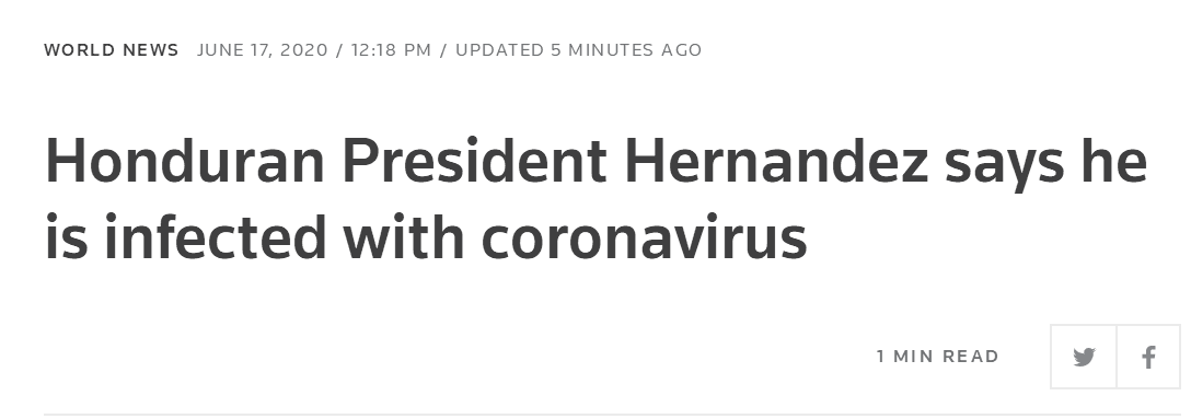 快讯！洪都拉斯总统被诊断感染新冠病毒 （图） - 1
