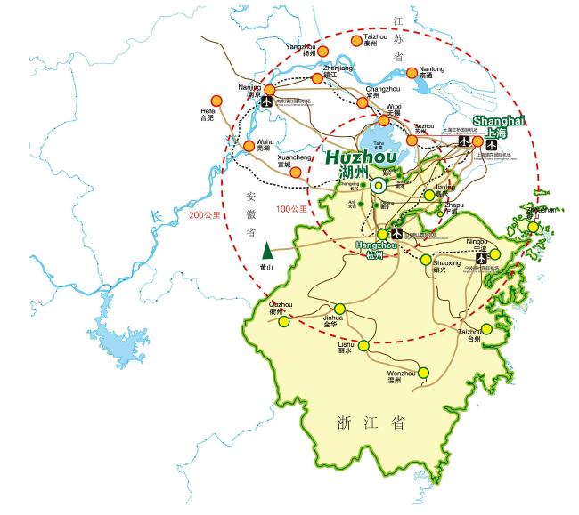 湖州市不仅隶属于长三角经济发达地区也处于沪杭宁地区的中间区域