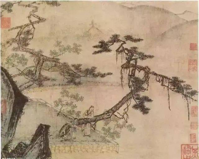 研读历代名家画松作品我们可以看到,从五代后梁的荆浩,到北宋的李成