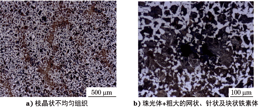 b,c位置处),试样经镶嵌,磨抛,采用体积分数为3%的硝酸酒精溶液浸蚀后