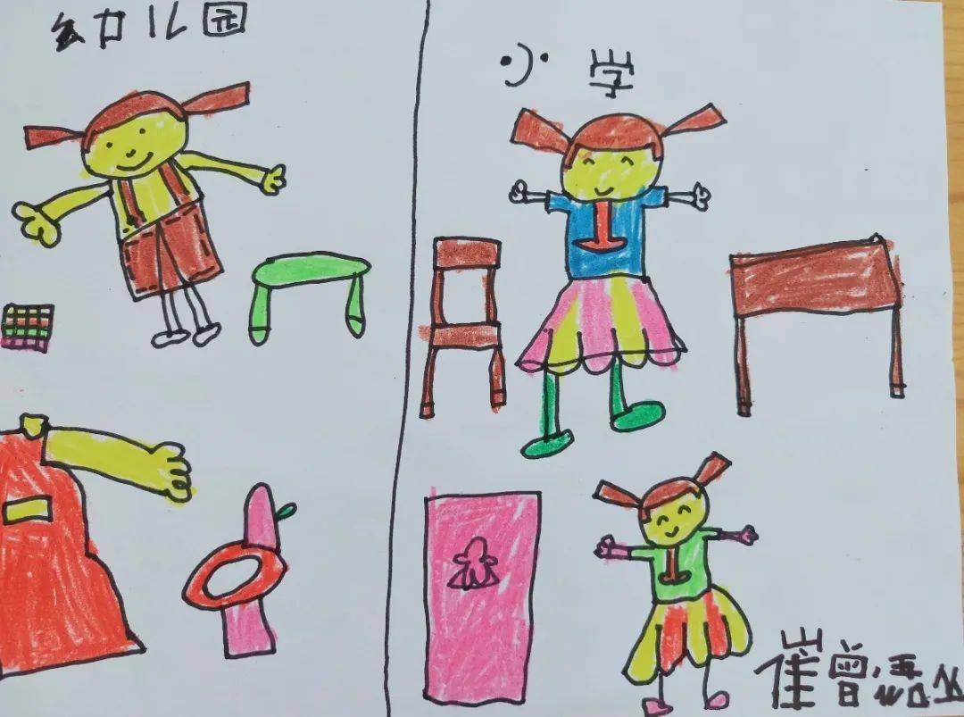 孩子们兴奋之情溢于言表,与爸爸妈妈讨论关于小学与幼儿园的区别