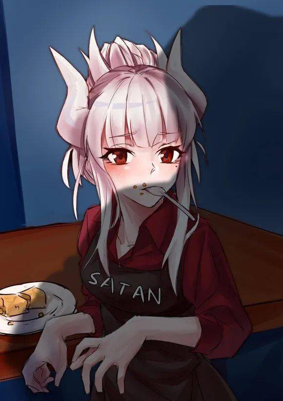 是白发红瞳的地狱恶魔女孩呀!