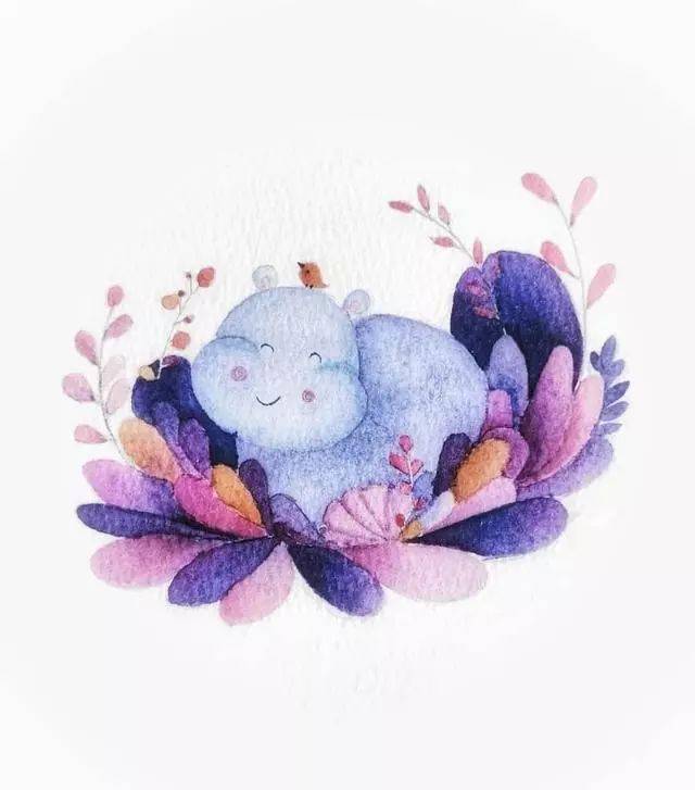 简单水彩小插画 这样的水彩作品 才适合新手画