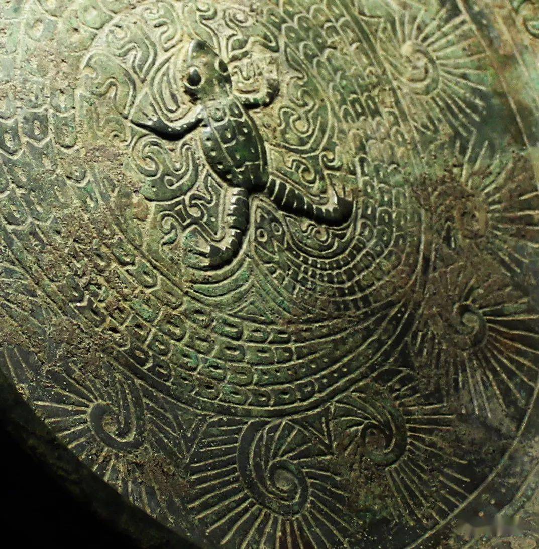 中国古美術・旧蔵珍品·古青銅器神獣図銅鏡・青銅鏡・案頭・文