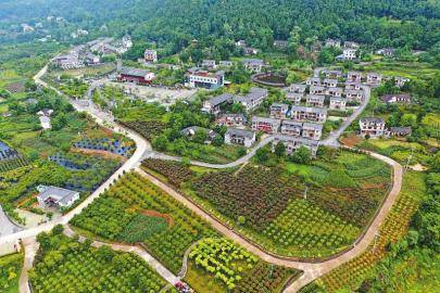 6月15日,空中鸟瞰巴中市南江县正直镇长滩村.