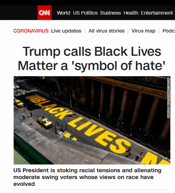 五大道|美媒：特朗普把“黑人的命也是命”称作“仇恨象征”