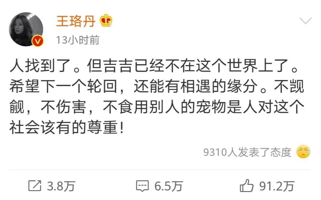 行为|宠物被拎走致死构成犯罪吗？专家释法“王珞丹微博寻宠物鸭”