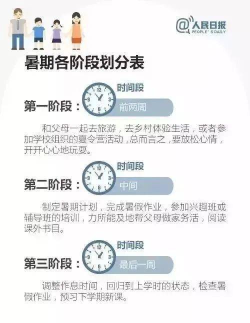 人民日报给孩子的暑假时间表，值得收藏！
