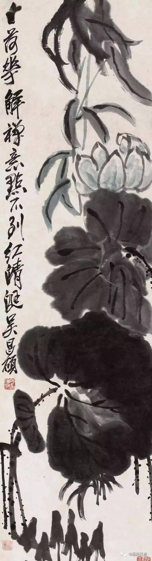 大师吴昌硕高清荷花22幅!