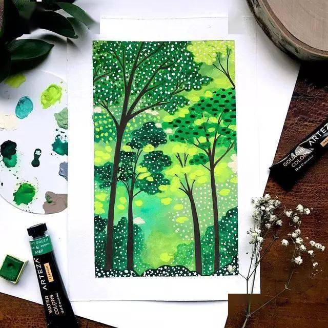 小清新水彩风景插画也有大意境 画法不难 难的是?_马克