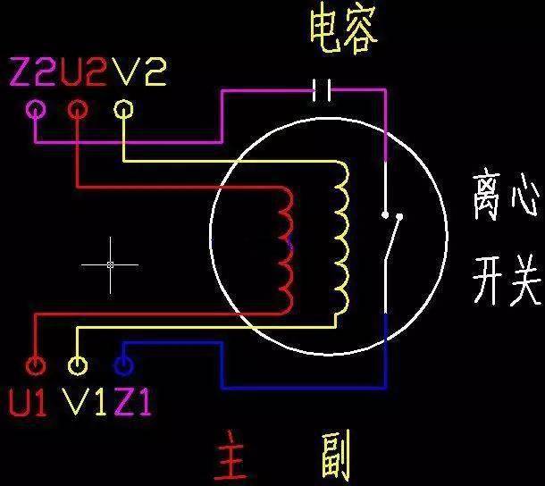 单相电机正反转接线图及其标注