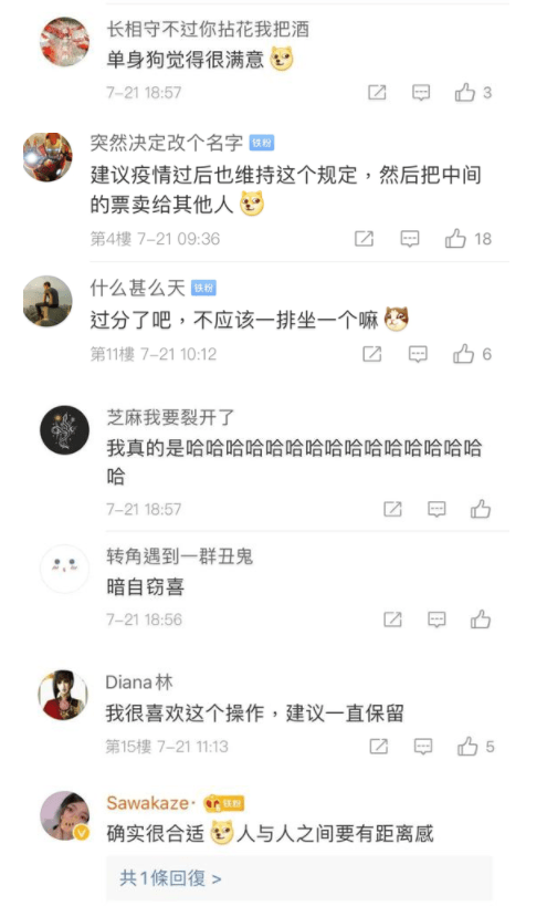 情侣|影院复工情侣也得隔开坐？单身狗：哈哈哈哈哈哈