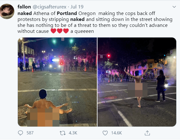 特朗普|美国波特兰对抗军警现场，出了一男一女两个狠人