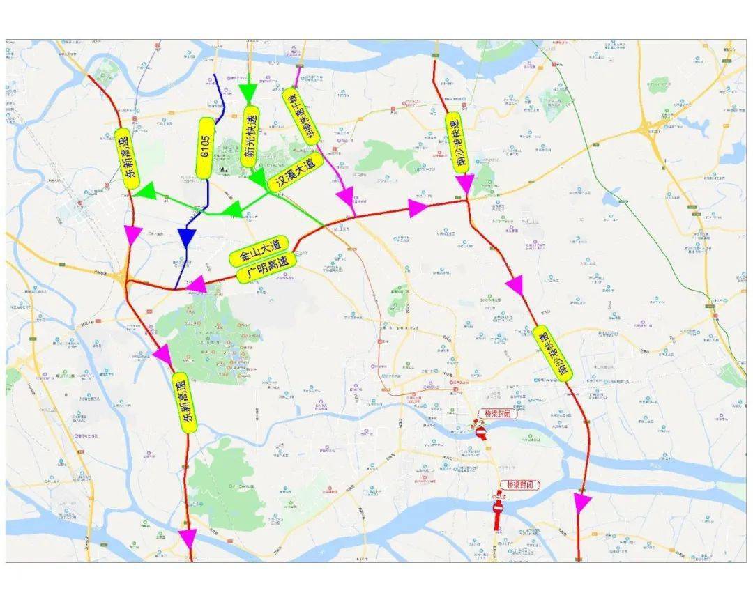 (2)广州→华南快速干线→番禺大道→金山大道→南沙港快速路→南沙