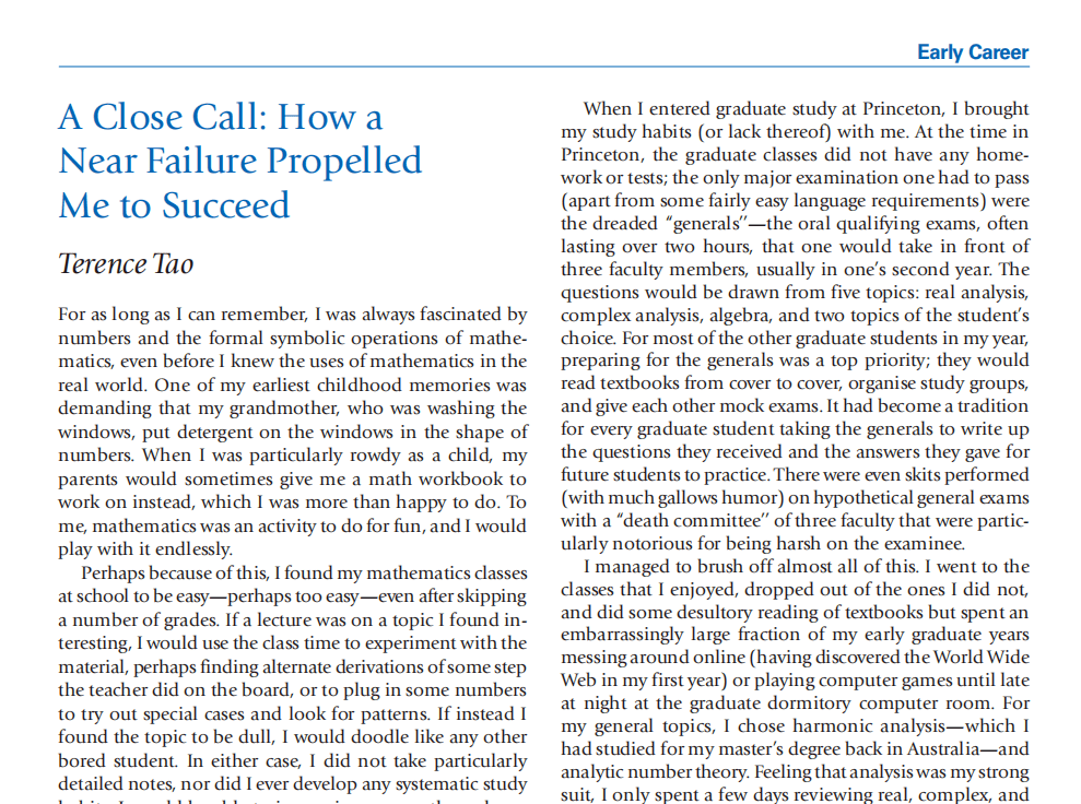 问题|陶哲轩自述考砸经历：智商高达230的数学天才，却因没复习险些挂科