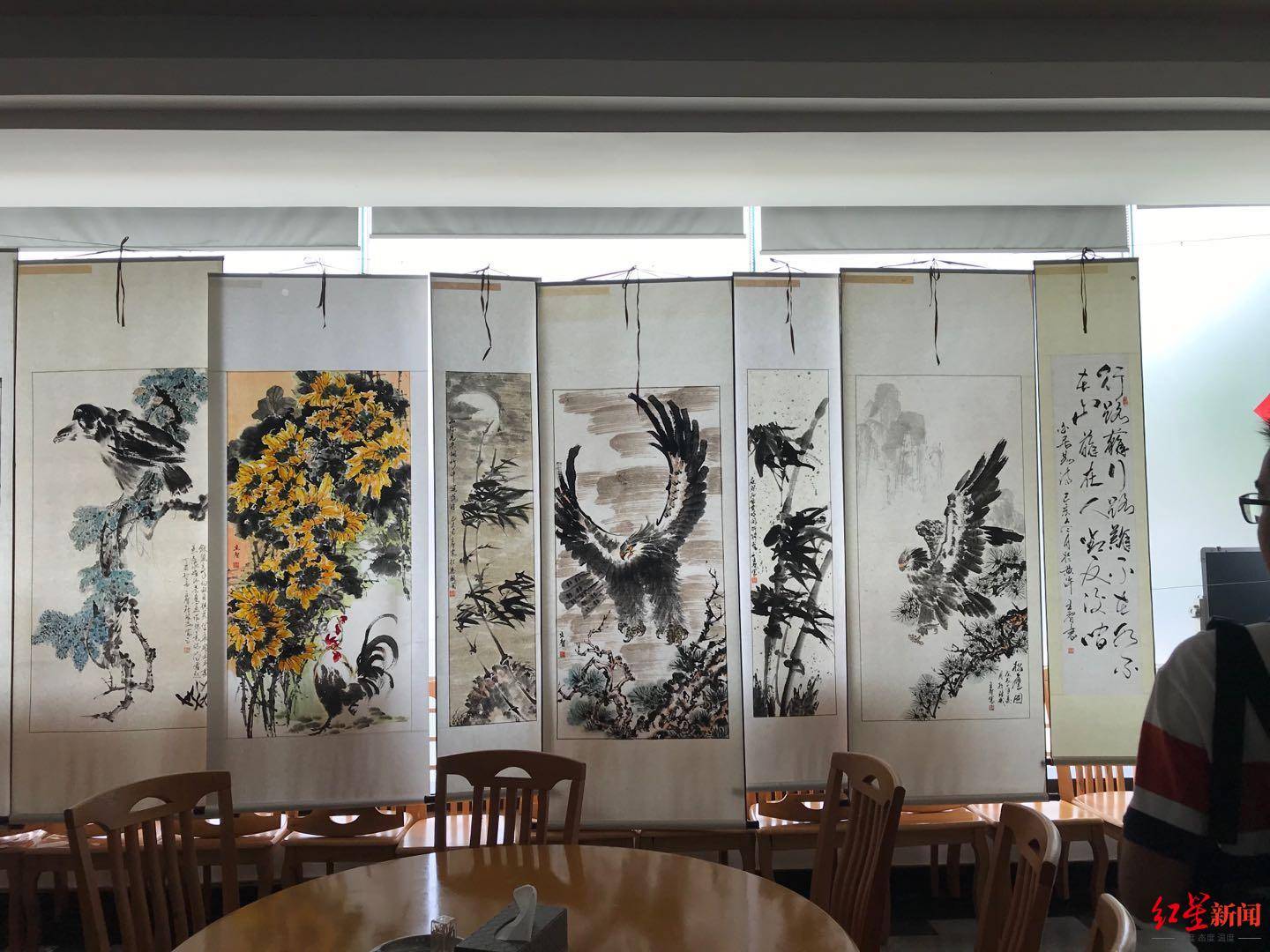 王智|食堂成了他的展厅 德阳一食堂的厨房内藏着一位国画高手