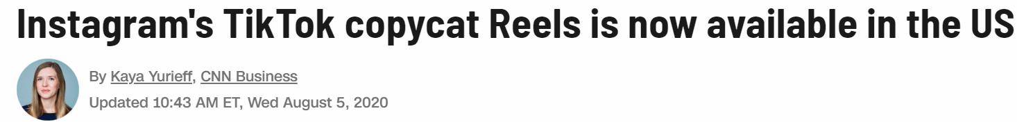 Tik|美巨头继续“山寨”Tik Tok 说好的创新光环呢？