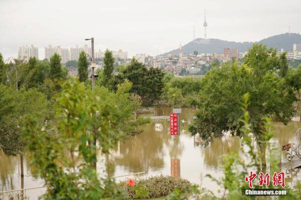 水位|暴雨致首尔汉江水位猛增 附近公园、道路被淹