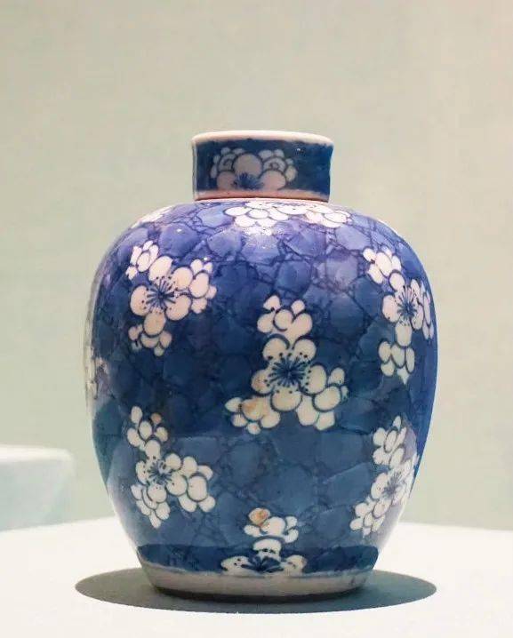 清康熙青花冰梅纹小盖罐