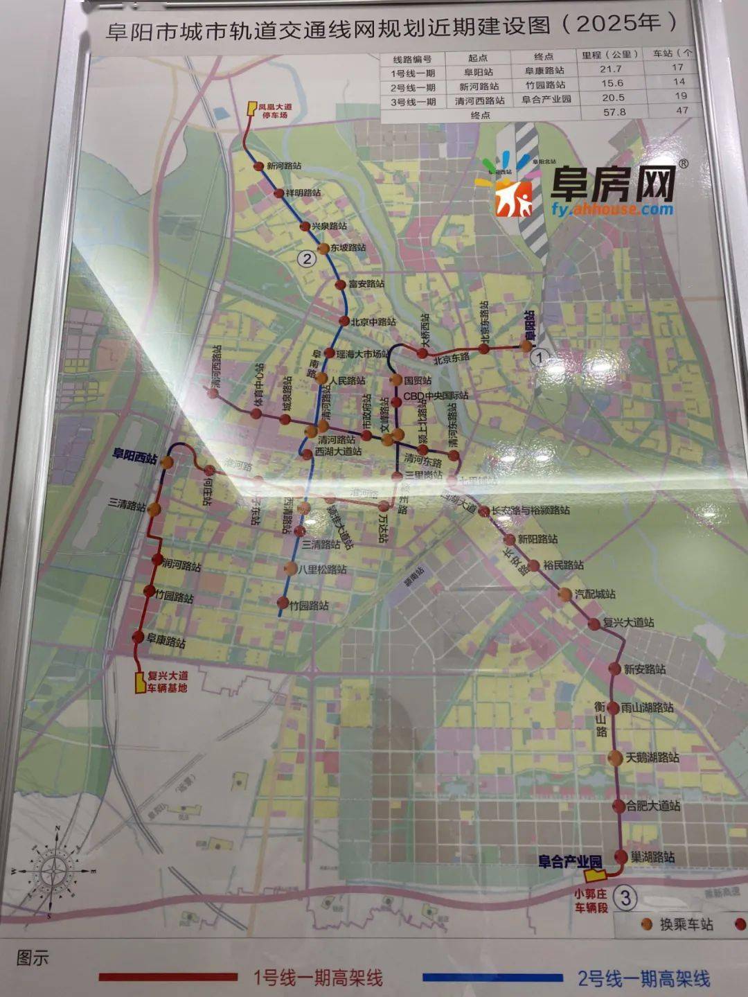 阜阳轨道交通线网规划公示!规划5条线路,128个站点!1