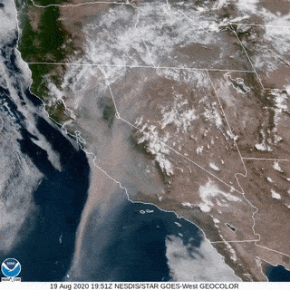美国国家海洋和大气管理局(noaa)发布了一张来自goes-17卫星的gif