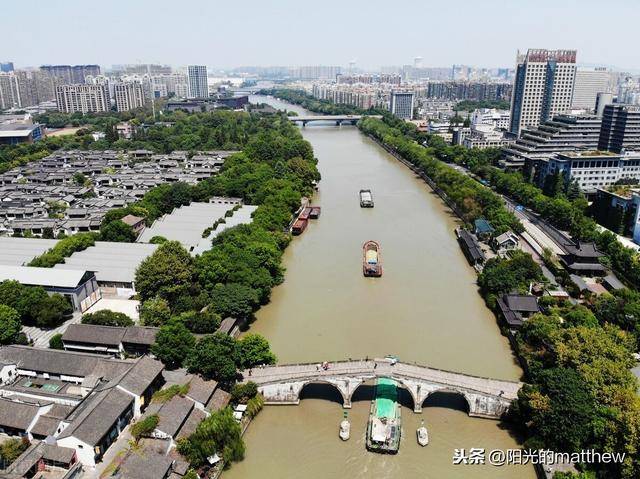摄影:航拍京杭大运河杭州段景观