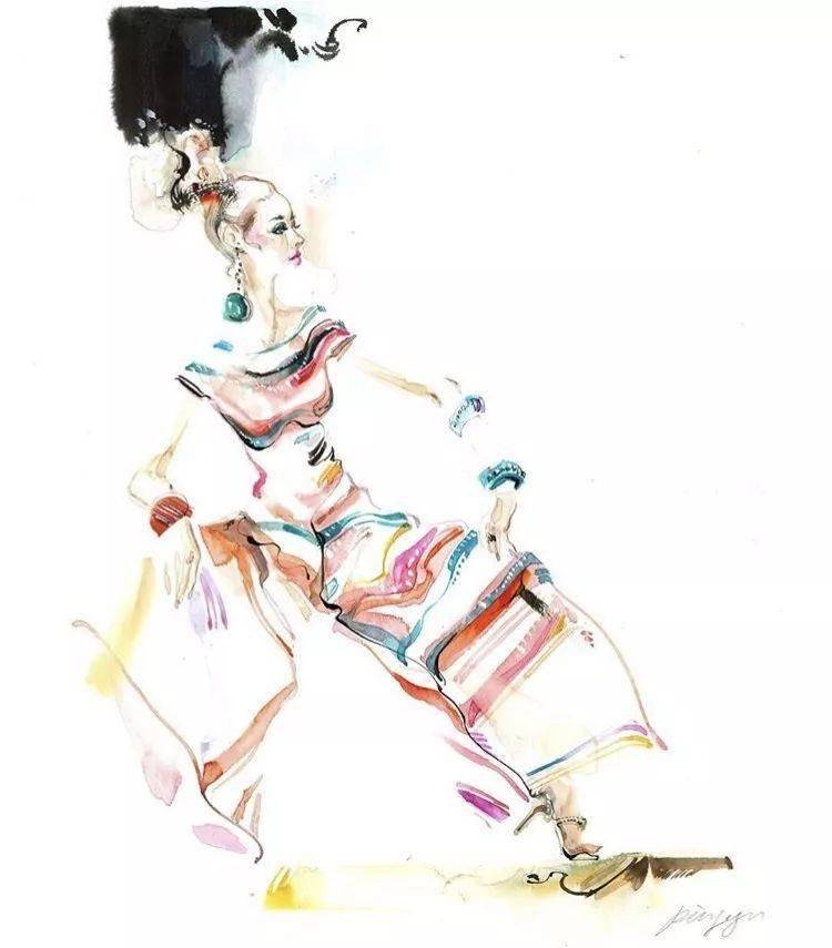Chiu|超级仙美的绘画步骤分享！Ping-Yu Chiu助你水彩时装画更上一层楼！