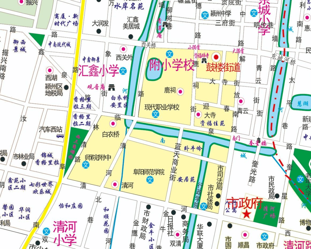 阜阳市师范大学附属小学学区划分图