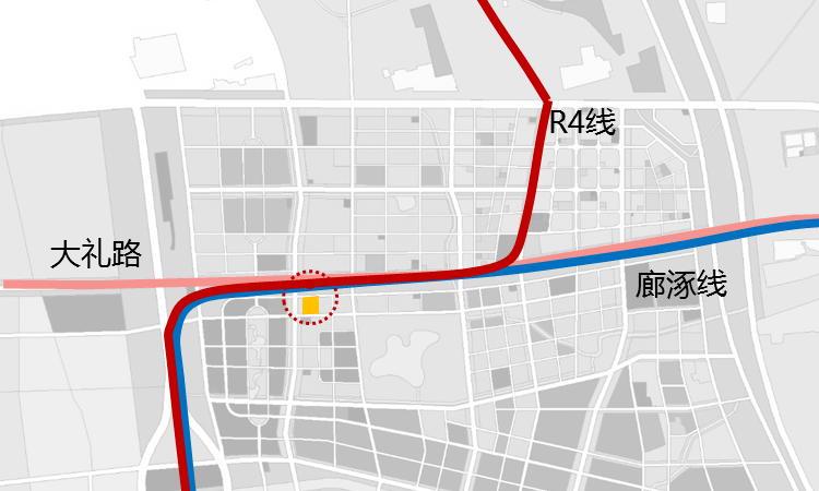 位于在建城际铁路联络线一期工程上,未来廊涿城际,r4/s14线,甚至市郊