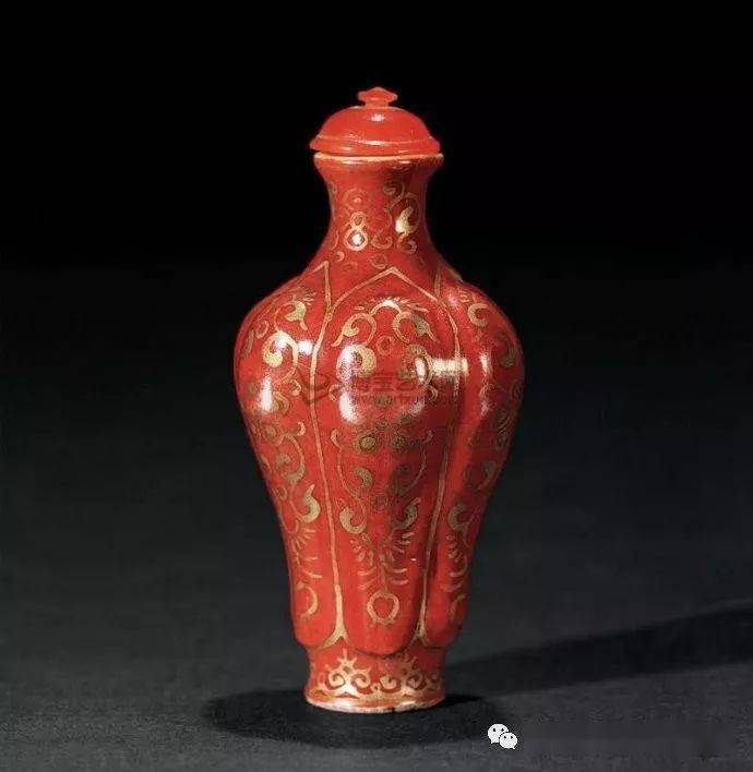 珊瑚红釉描金古瓷很值得观赏，不妨看看吧！_搜狐网