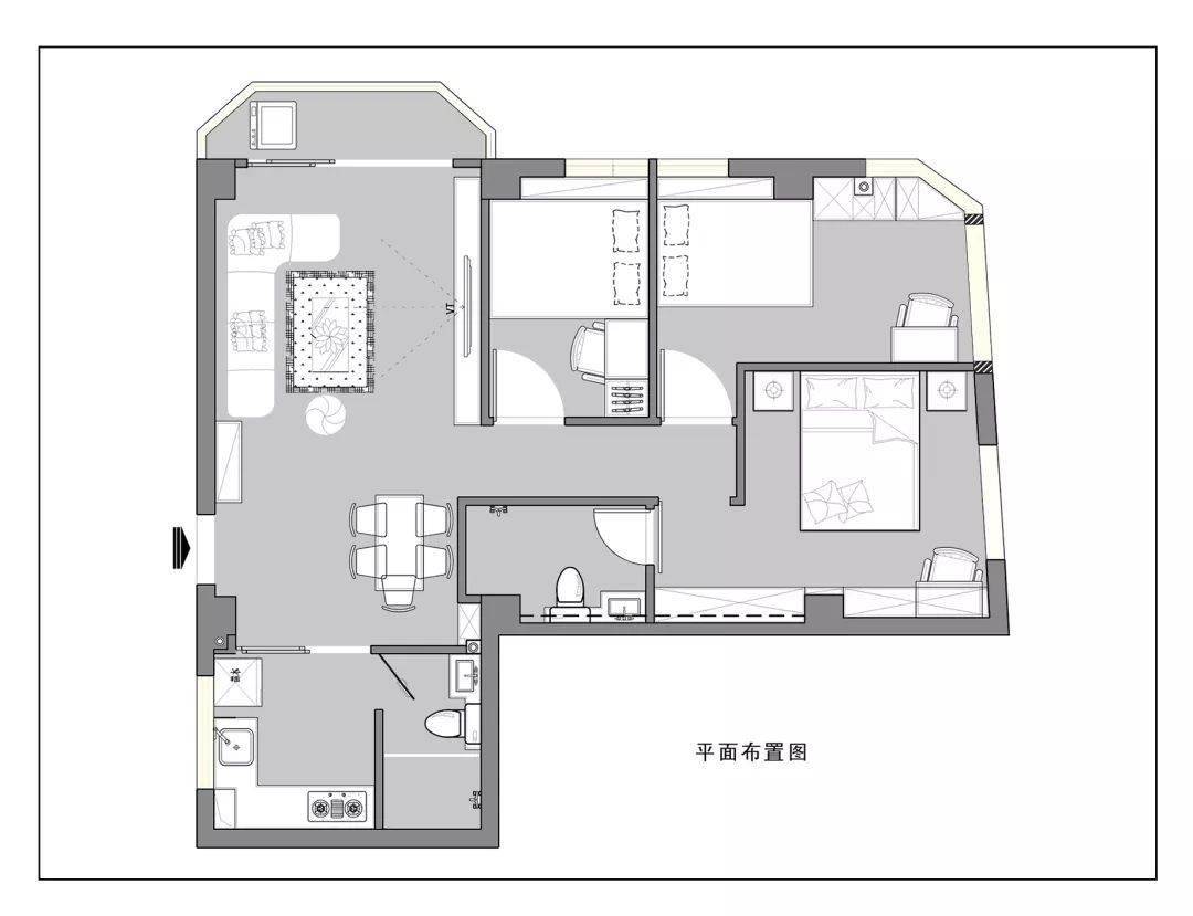 78平小户型现代风,二居室改成三间卧室可算是称心如意