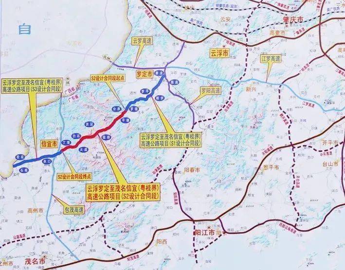 云茂高速线路规划示意图