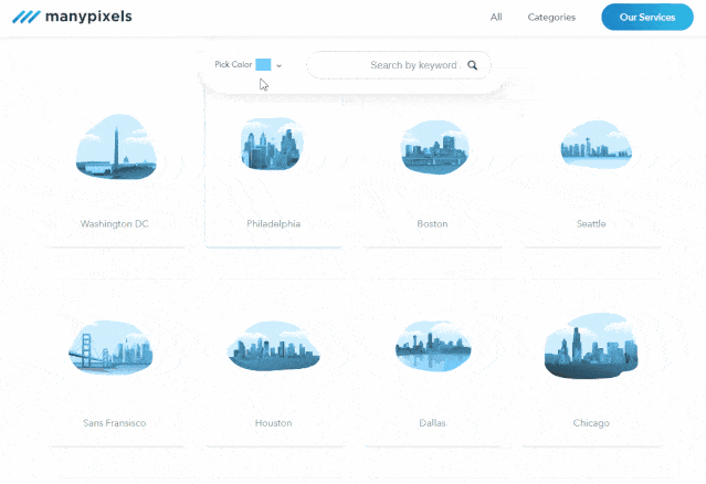 manypixels.co/ 跟undraw类似,也是一个 矢量素材网站.