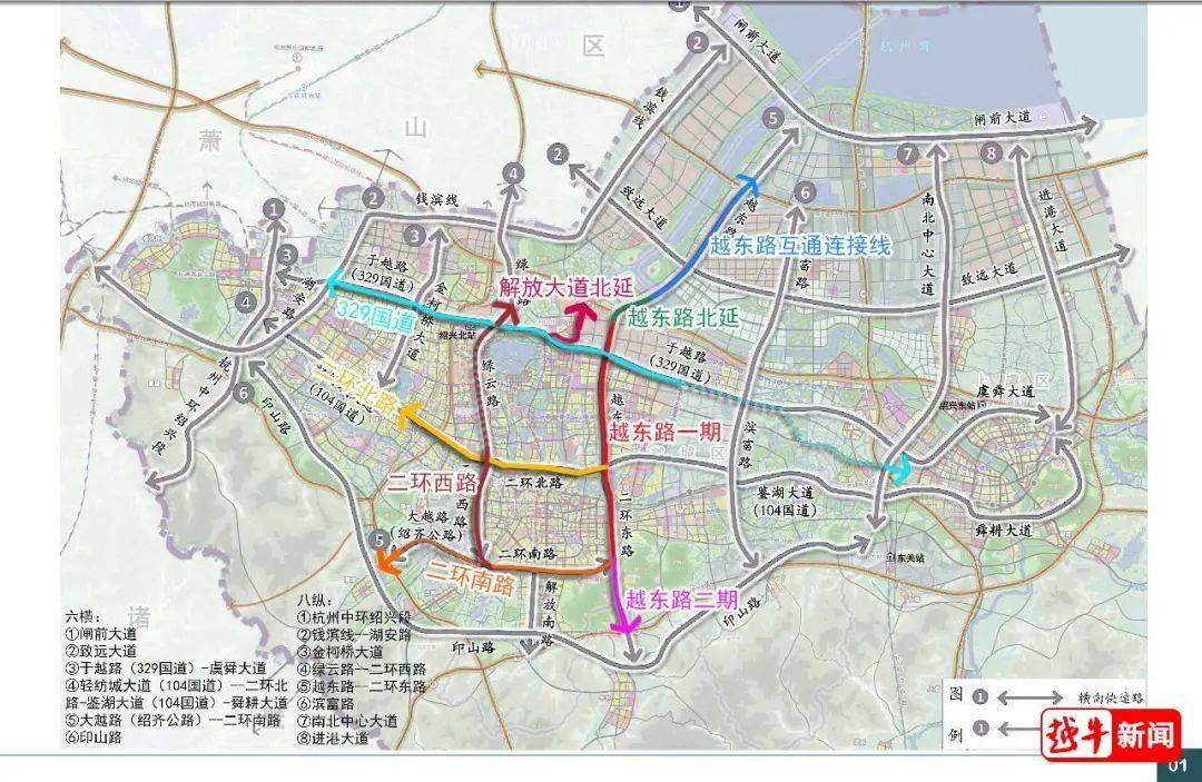 绍兴市二环南路智慧快速路工程是规划中的绍兴市区"六横八纵"智慧快速