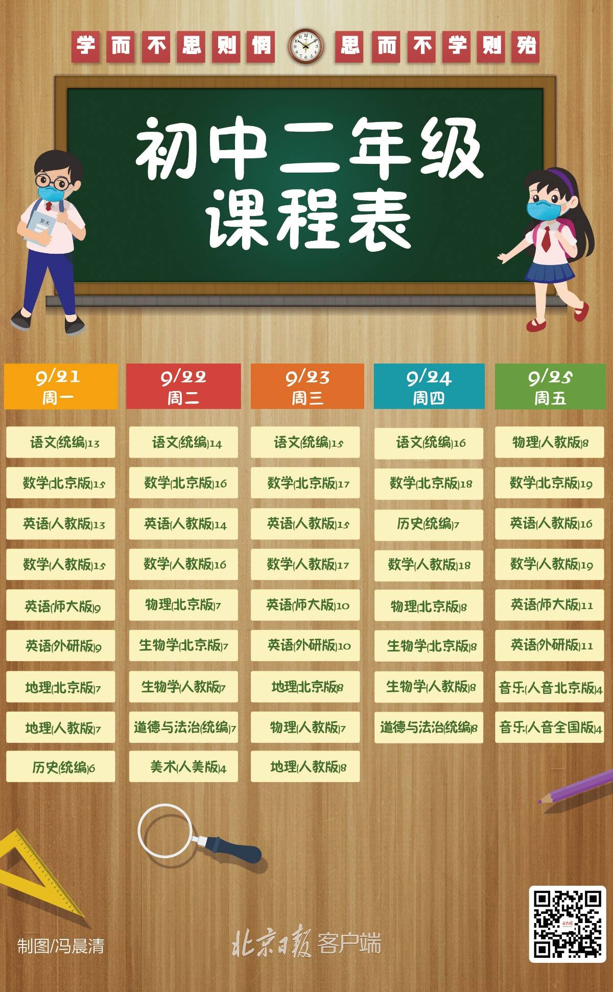 课程表|北京中小学“空中课堂”新一周课程表出炉，收藏！