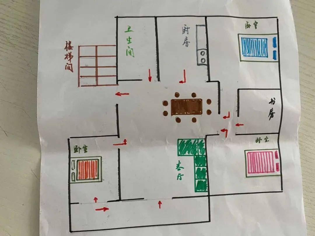 掌握逃生技能,我园布置了这份特殊的作业:画一张家庭疏散逃生示意图