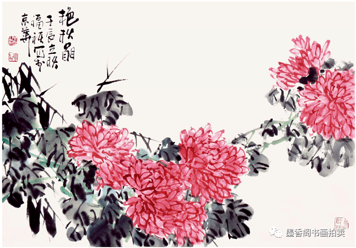 国画教程:写意菊花《秋霜》《艳秋》步骤
