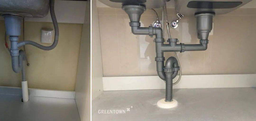 厨房水盆下水管与排水管连接处, 须作严格的密封处理,封堵下水道异味.