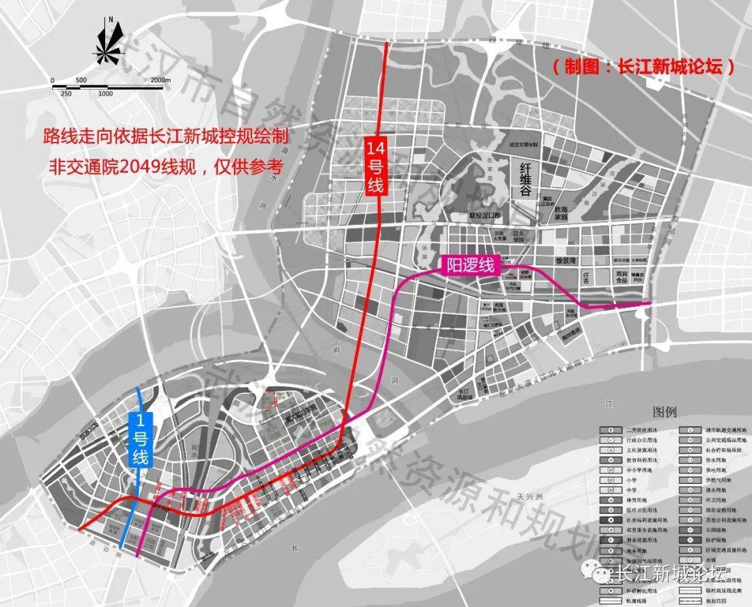 轨道交通沿线规划范围总用地面积为51.2平方公里.长江新城从出生就占