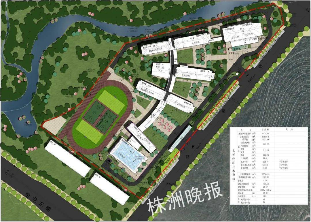 湖南师范大学附属株洲荷塘实验学校鸟瞰图