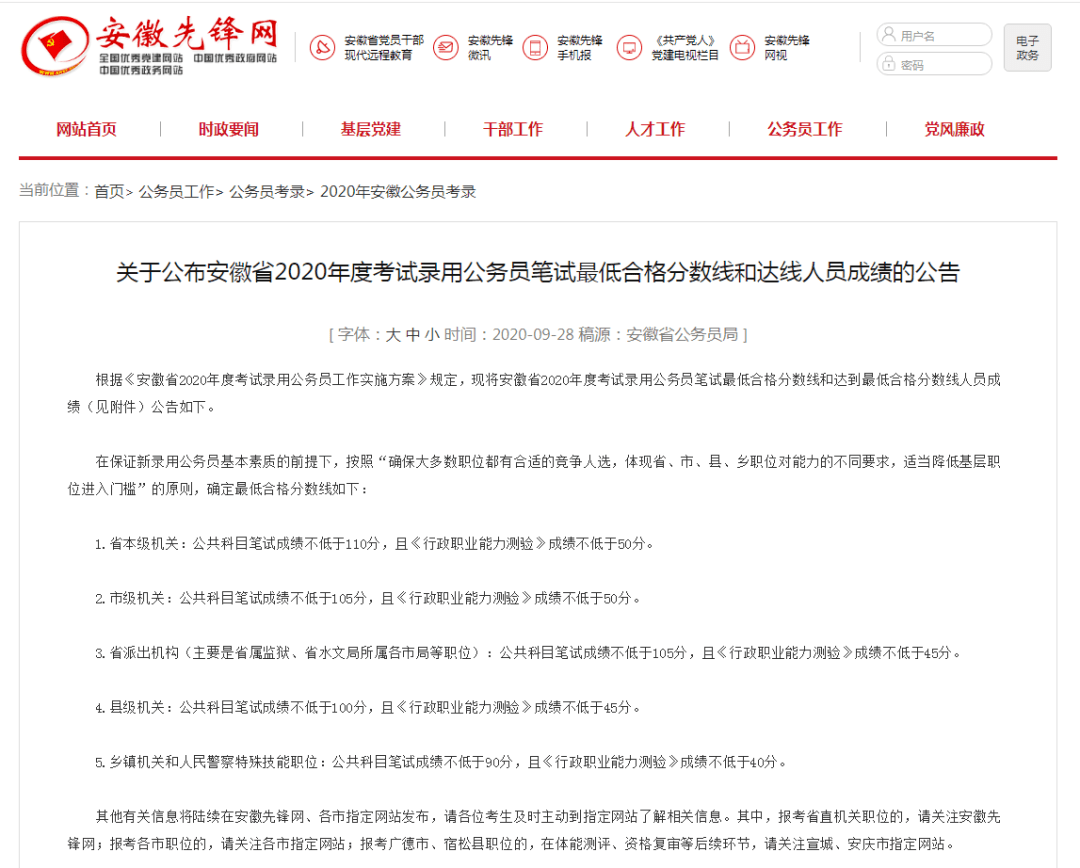 安徽省2020中考成绩_安徽法检考试网2020安徽书记员考试总成绩已公布!