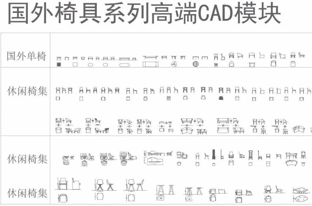 每日福利国外极简家具cad平面图库设计师的高端图库