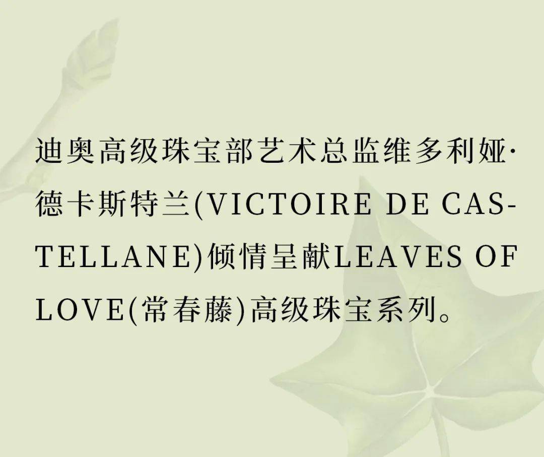 常春藤|DIOR迪奥 LEAVES OF LOVE 常春藤高级珠宝系列