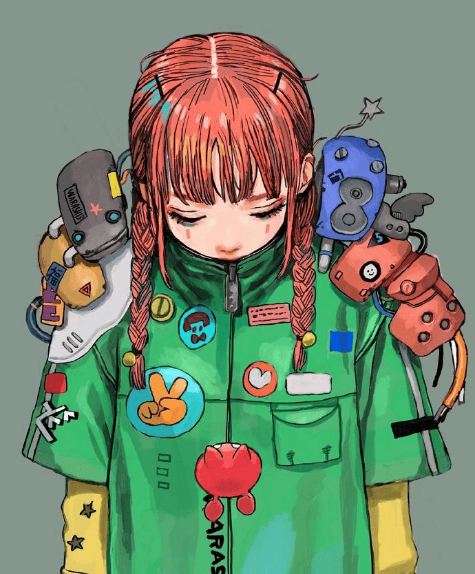 搞怪少女插画